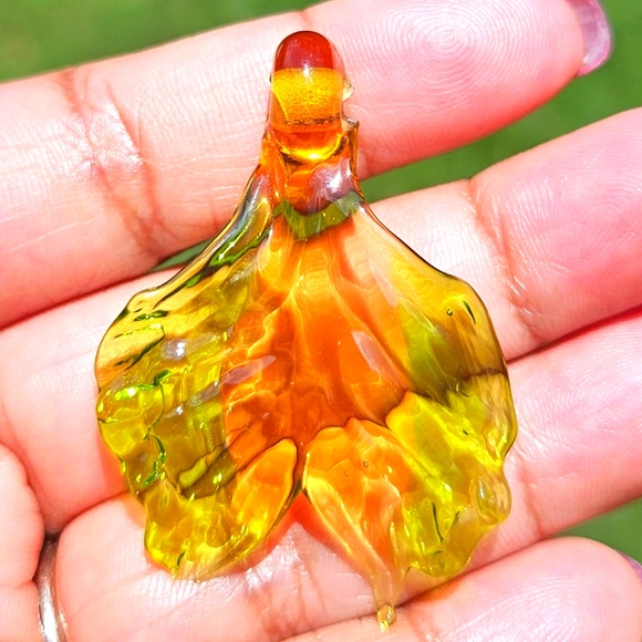 Jewelry - Gorgeous Artisan Hand Blown Looped Glass Pendants. Summer Spring Colors